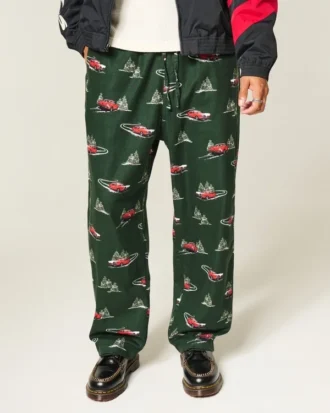 Car Grafik Flanel Pijama Pantolonu