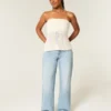 Curvy Düşük Bel Yıpranmış Bol Kot Pantolon Curvy Düşük Bel Yıpranmış Bol Kot Pantolon