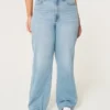 Curvy Ultra Yüksek Bel Orta Yıkama Bol Paça Kot Pantolon Curvy Ultra Yüksek Bel Orta Yıkama Bol Paça Kot Pantolon