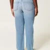 Curvy Yüksek Bel Orta Yıkama Düz Paça Kot Pantolon Curvy Yüksek Bel Orta Yıkama Düz Paça Kot Pantolon