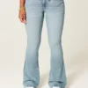 Curvy Yüksek Bel Orta Yıkama Flare Kot Pantolon Curvy Yüksek Bel Orta Yıkama Flare Kot Pantolon