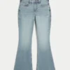 Curvy Yüksek Bel Orta Yıkama Flare Kot Pantolon Curvy Yüksek Bel Orta Yıkama Flare Kot Pantolon