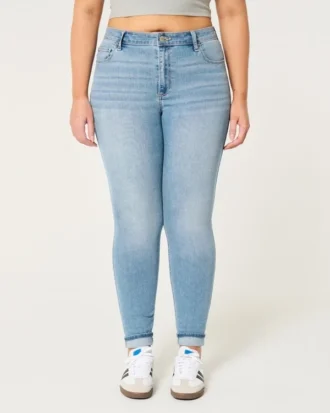 Curvy Yüksek Bel Orta Yıkama Süper Skinny Jeans