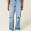 Curvy Yüksek Bel Yırtık Orta Yıkama Baba Kot Pantolon Curvy Yüksek Bel Yırtık Orta Yıkama Baba Kot Pantolon