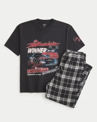 Dale Earnhardt NASCAR Grafikli Tişört ve Flanel Pijama Pantolonu Seti