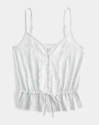 Dantel Detaylı Peplum Üst