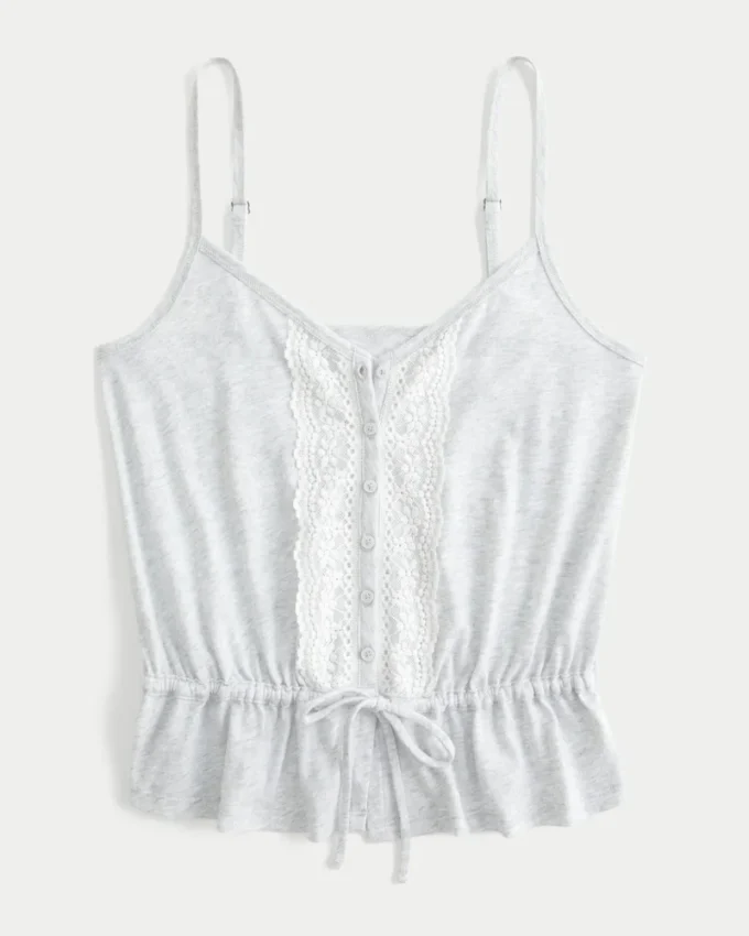 Dantel Detaylı Peplum Üst