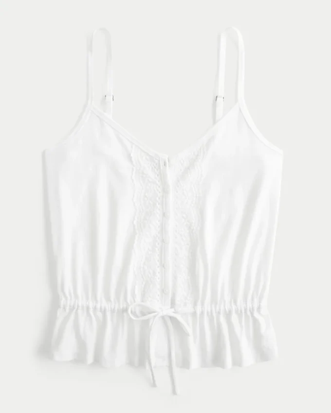 Dantel Detaylı Peplum Üst