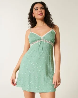 Dantel Detaylı Slip Mini Elbise