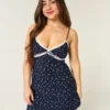 Dantel Detaylı Slip Mini Elbise