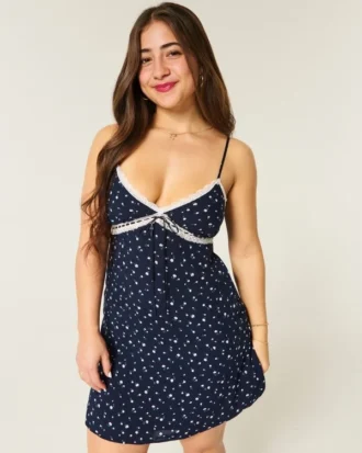Dantel Detaylı Slip Mini Elbise