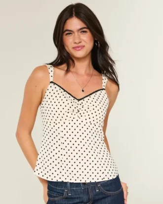 Dantel Süslü Şifon Tank Top