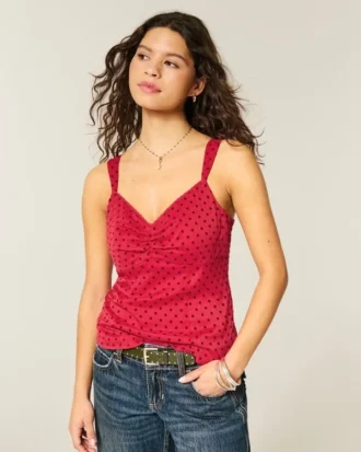 Dantel Süslü Şifon Tank Top