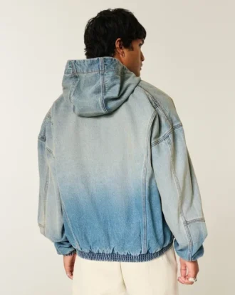 Denim Fermuarlı Skater Ceket