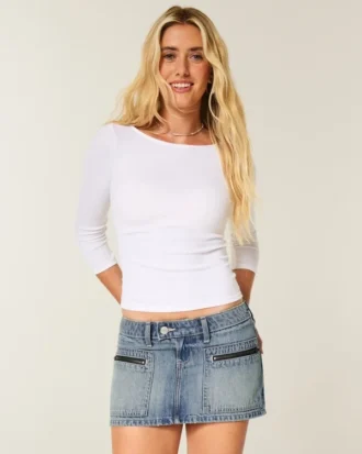 Denim Mikro Mini Etek