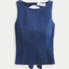 Denim Sırt Açık Üst Denim Sırt Açık Üst