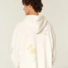 Dikdörtgen Kesim Los Angeles Grafik Fermuarlı Kapüşonlu Sweatshirt