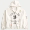 Dikdörtgen Kesim Los Angeles Grafik Fermuarlı Kapüşonlu Sweatshirt