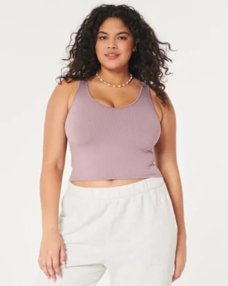 Dikişsiz Ribana Kumaş V Yaka Tank Top