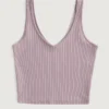 Dikişsiz Ribana Kumaş V Yaka Tank Top