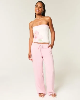Düşük Bel Bol Pull-On Pantolon