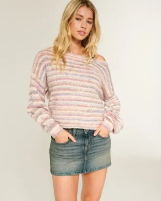 Düşük Bel Denim Mini Etek