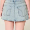 Düşük Bel Denim Mini Etek