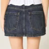 Düşük Bel Denim Mini Etek