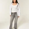Düşük Bel Gri Bootcut Kot Pantolon Düşük Bel Gri Bootcut Kot Pantolon