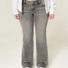 Düşük Bel Gri Bootcut Kot Pantolon Düşük Bel Gri Bootcut Kot Pantolon