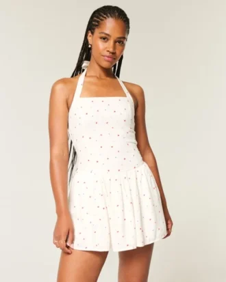 Düşük Bel Halter Mini Elbise