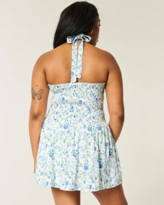 Düşük Bel Halter Mini Elbise