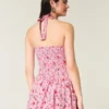 Düşük Bel Halter Mini Elbise
