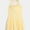 Düşük Bel Halter Mini Elbise