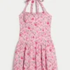 Düşük Bel Halter Mini Elbise