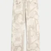 Düşük Bel Kamuflaj Baggy Kot Pantolon