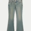 Düşük Bel Kelebek Nakışlı Orta Yıkama Bootcut Kot Pantolon Düşük Bel Kelebek Nakışlı Orta Yıkama Bootcut Kot Pantolon