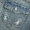 Düşük Bel Kelebek Nakışlı Orta Yıkama Bootcut Kot Pantolon Düşük Bel Kelebek Nakışlı Orta Yıkama Bootcut Kot Pantolon