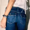 Düşük Bel Koyu Yıkama Bootcut Kot Pantolon