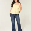 Düşük Bel Koyu Yıkama Bootcut Kot Pantolon