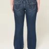 Düşük Bel Koyu Yıkama Bootcut Kot Pantolon