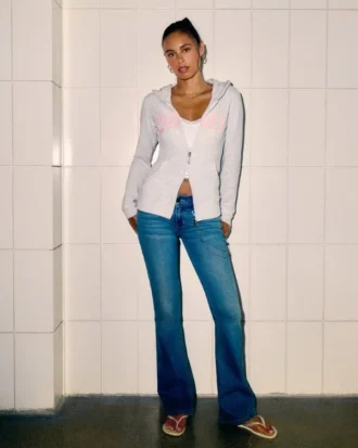 Düşük Bel Orta Yıkama Bootcut Kot Pantolon
