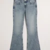 Düşük Bel Orta Yıkama Flare Jeans Düşük Bel Orta Yıkama Flare Jeans