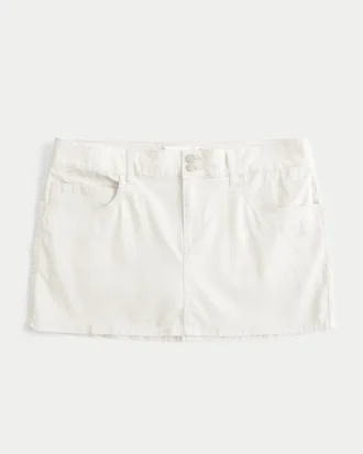 Düşük Bel Shine Butterfly Twill Mini Etek