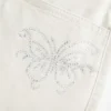 Düşük Bel Shine Butterfly Twill Mini Etek