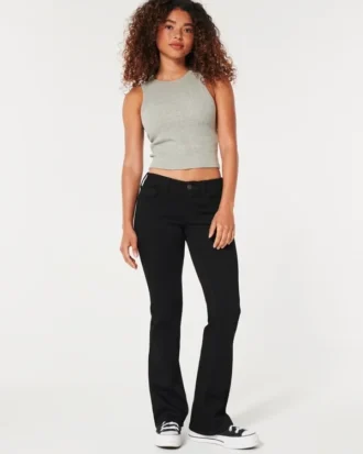 Düşük Bel Siyah Boot Jeans