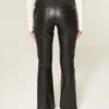 Düşük Bel Suni Deri Bootcut Pantolon