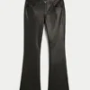 Düşük Bel Suni Deri Bootcut Pantolon