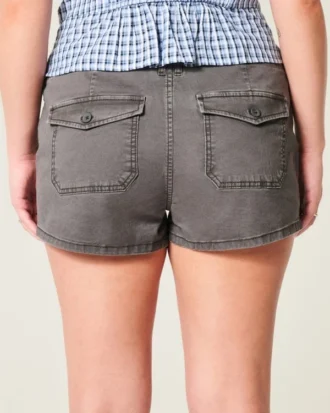 Düşük Bel Twill Kısa Şort