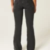 Düşük Bel Yıkanmış Siyah Bootcut Kot Pantolon Düşük Bel Yıkanmış Siyah Bootcut Kot Pantolon